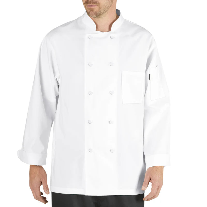 Chef Coat with Long-Sleeves and Mesh Vent Inlay
