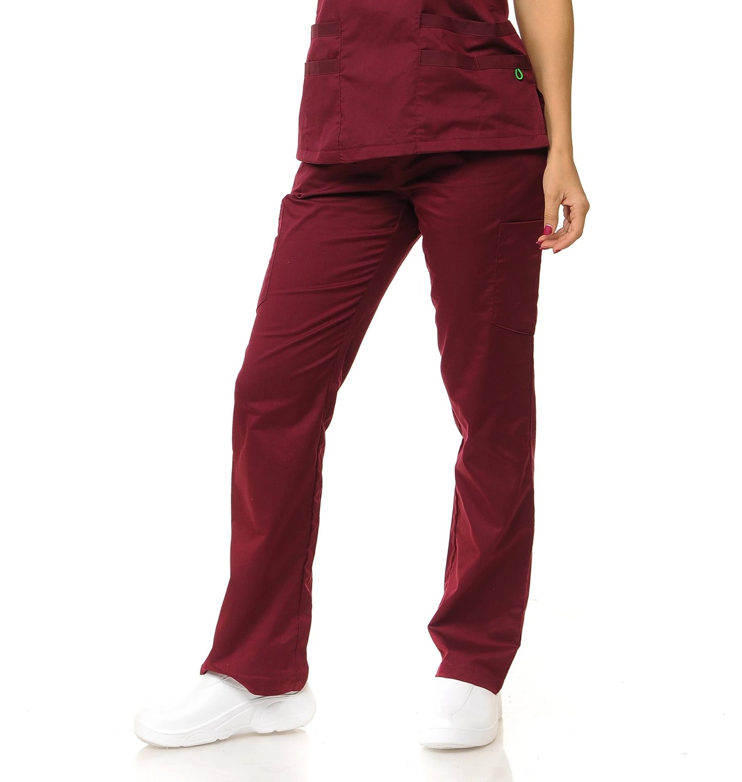 Women's Multi-Pocket Rayon Polyester Fitted Pants