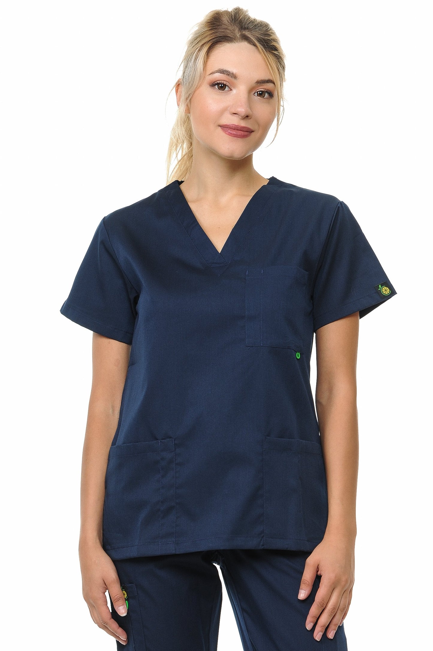 NURSING Unisex Soft-Stretch Poly-Rayon 3 Pocket V-Neck Scrub Top