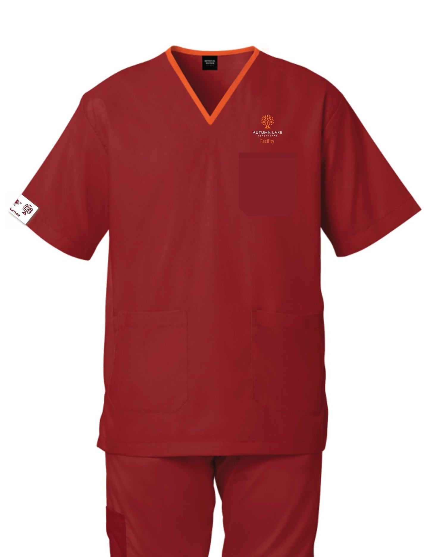Autumn Lake Branded Soft Stretch Scrub Top