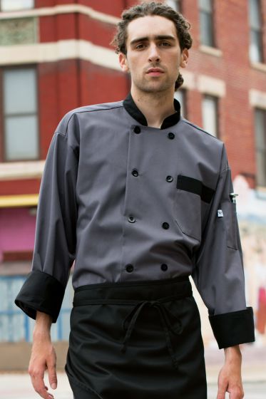 Unisex Newport Classic Chef Coat - Slate Grey