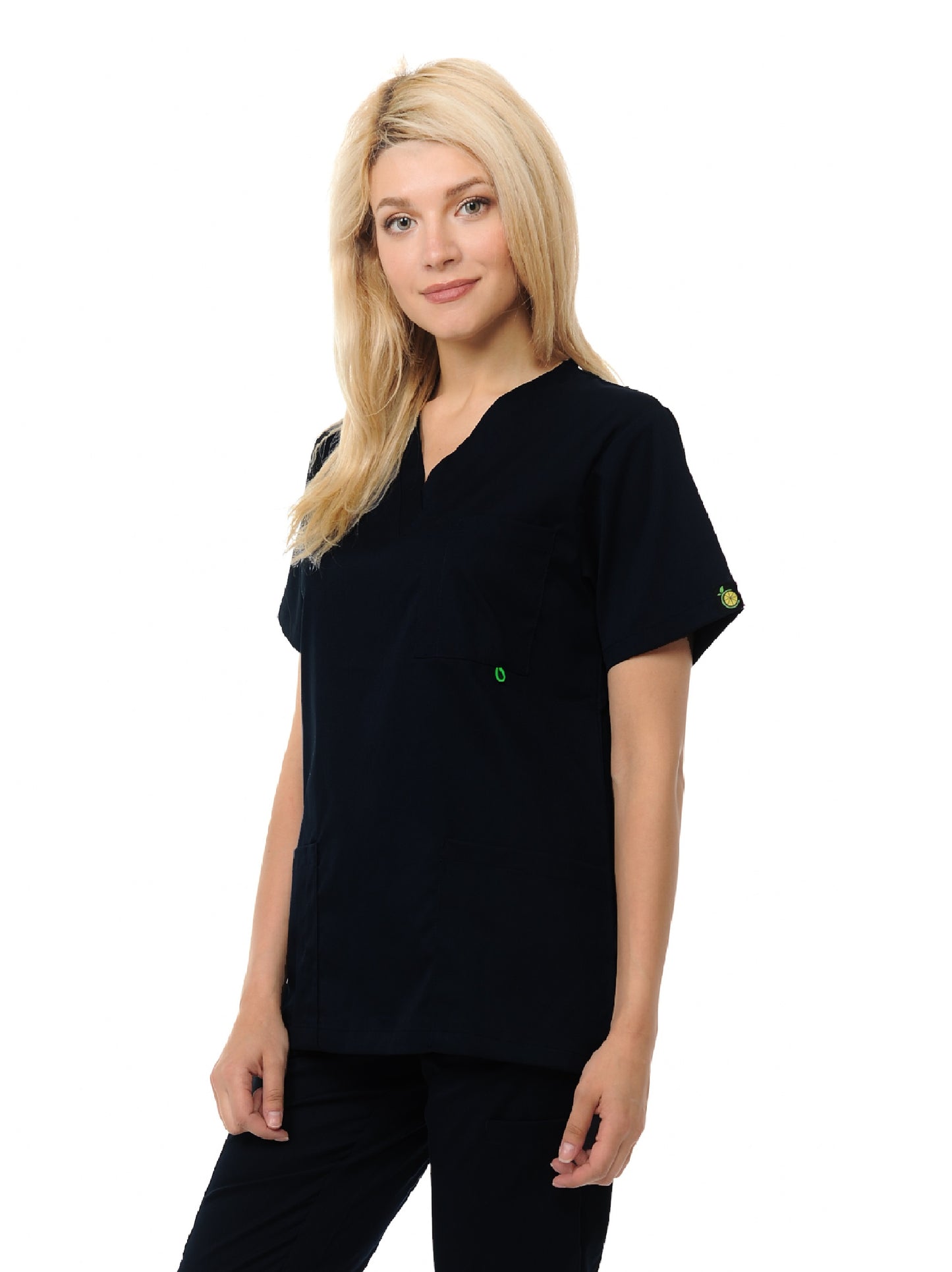 Unisex CitronSoft Four Way Soft-Stretch Three Pocket V-Neck Scrub Top