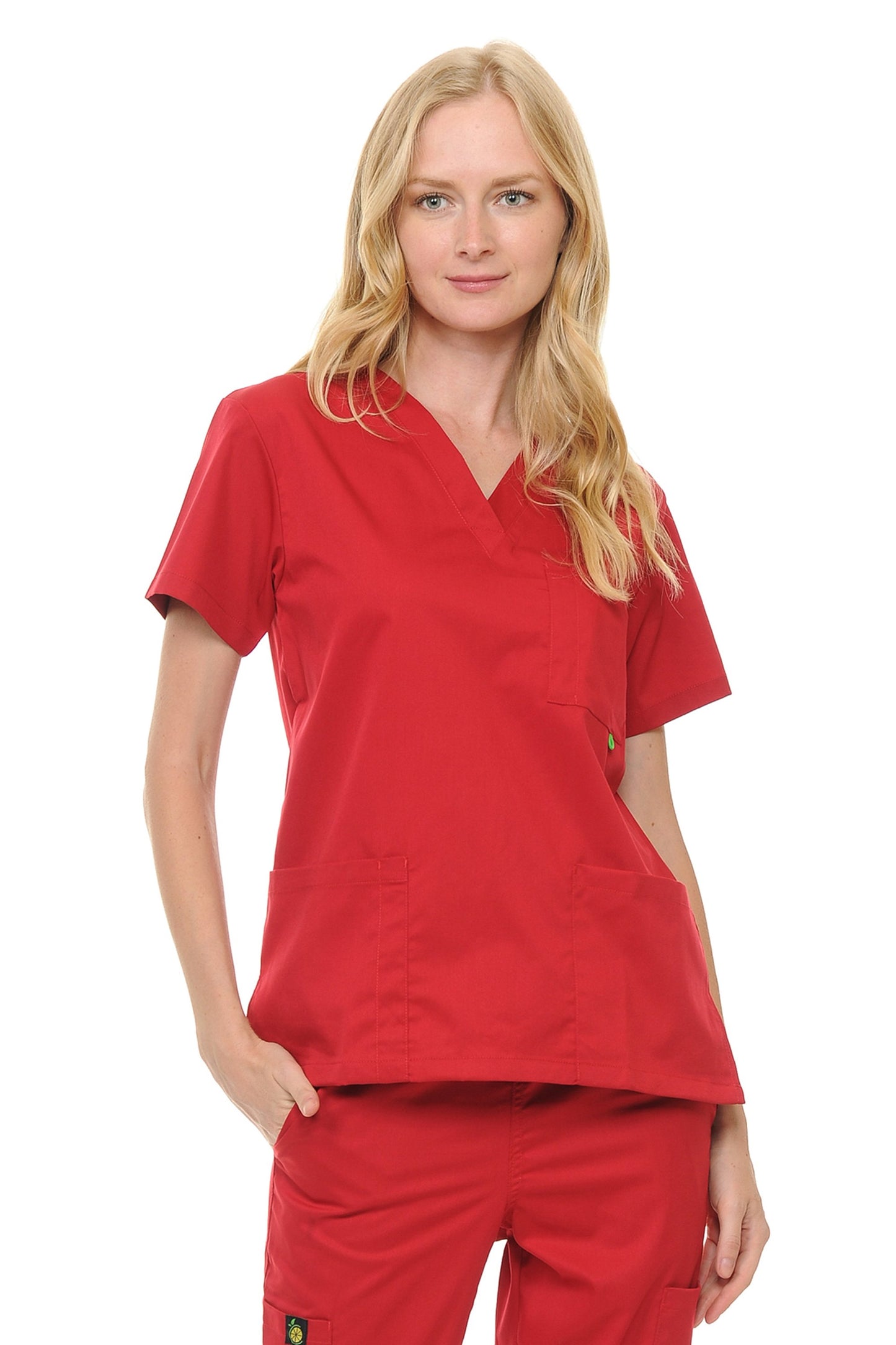 Unisex Soft-Stretch Poly-Rayon 3 Pocket V-Neck Scrub Top