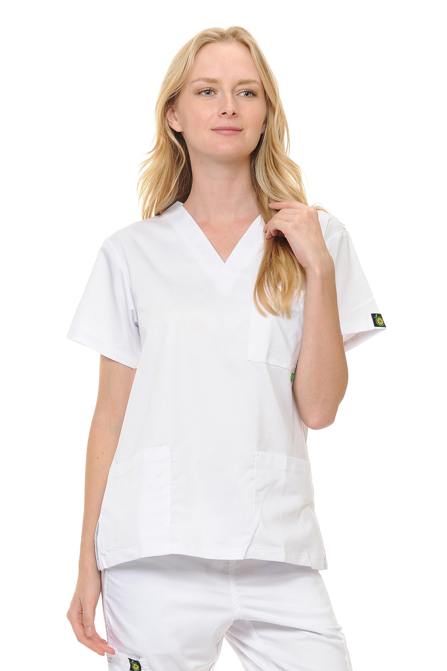 Unisex CitronSoft Four Way Soft-Stretch Three Pocket V-Neck Scrub Top