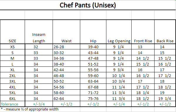 Unisex Traditional Chef Pant