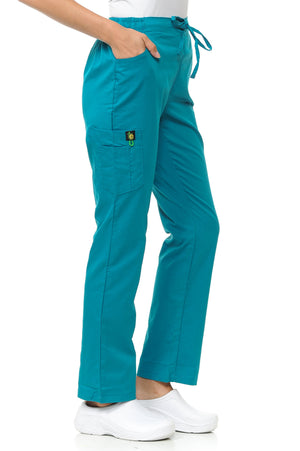 Women's Multi-Pocket Rayon Polyester Fitted Pants