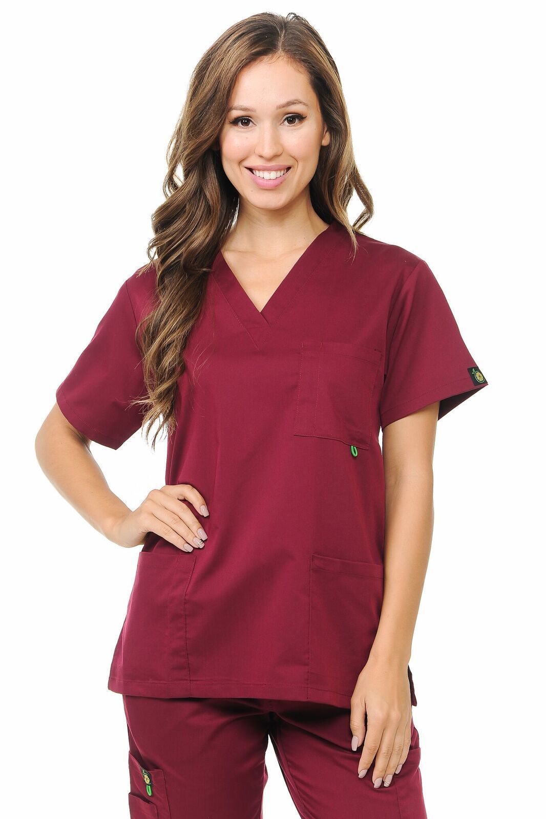 Unisex CitronSoft Four Way Soft-Stretch Three Pocket V-Neck Scrub Top